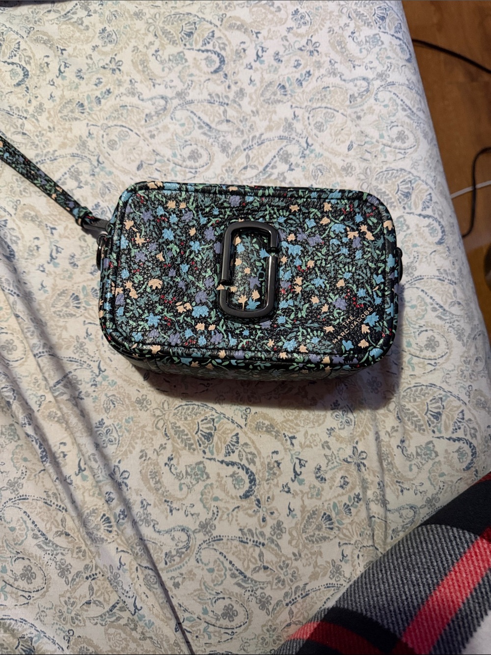 Marc Jacobs Teal Floral Camera Crossbody Bag